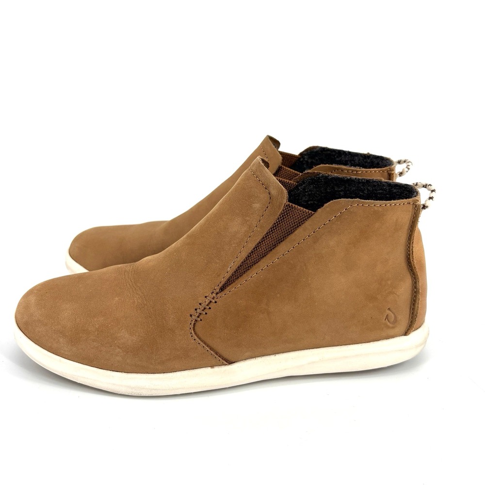 OluKai Chelsea Boots Women's 10 Brown Hawai'iloa Manu Hope Leather Casual